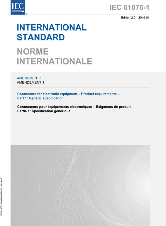 Cover IEC 61076-1:2006/AMD1:2019